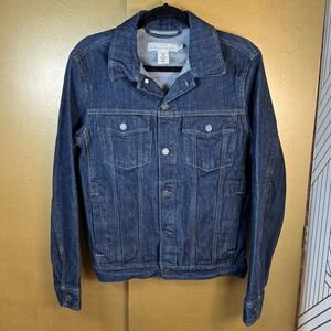L.O.G.G. by H&M Denim Jean Jacket Button Down Dark Blue Wash Women's Size XS